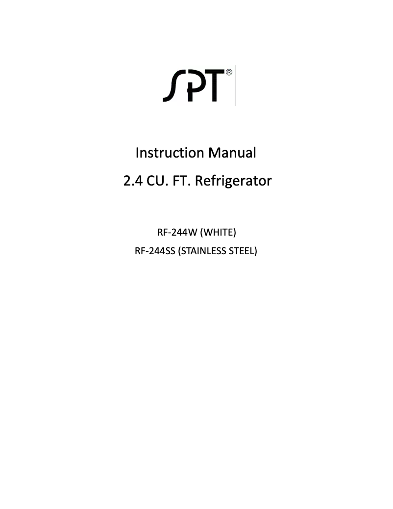 Page 1 de la notice Manuel utilisateur SPT RF-244W
