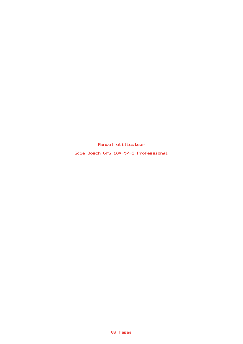Page 1 de la notice Manuel utilisateur Bosch GKS 18V-57-2 Professional