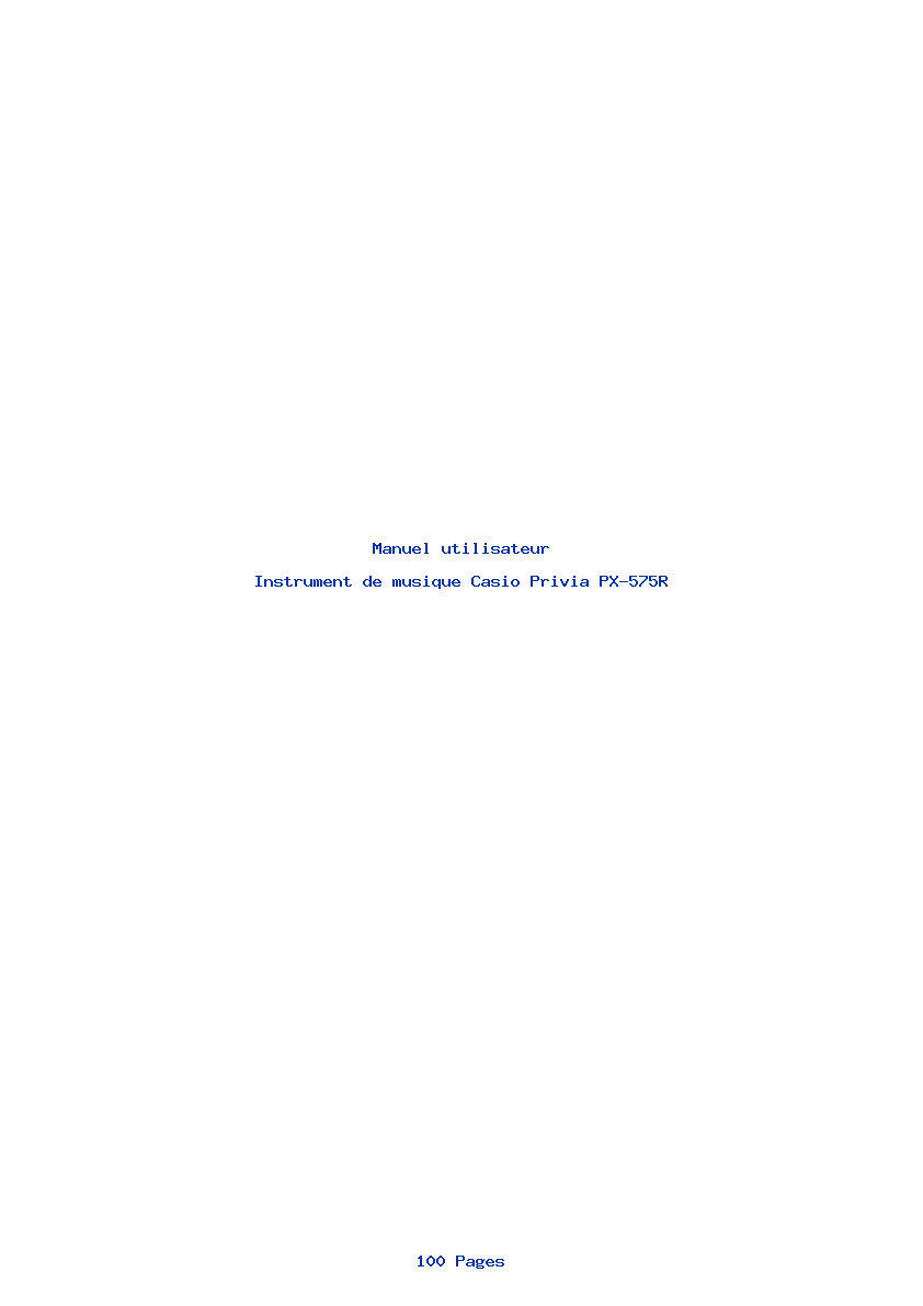 Page 1 de la notice Manuel utilisateur Casio Privia PX-575R