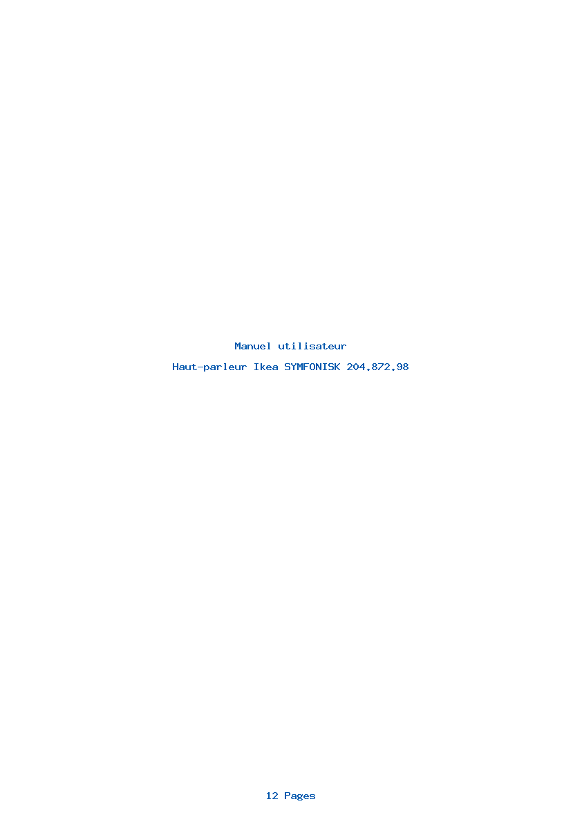 Page 1 de la notice Manuel utilisateur Ikea SYMFONISK 204.872.98