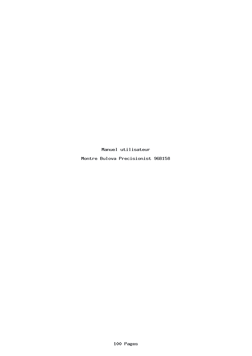 Page 1 de la notice Manuel utilisateur Bulova Precisionist 96B158