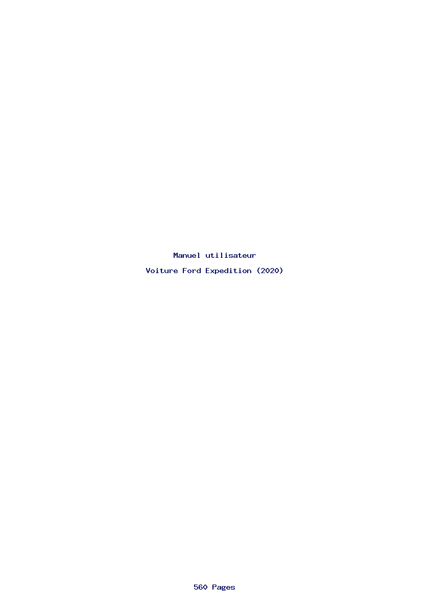 Page 1 de la notice Manuel utilisateur Ford Expedition (2020)