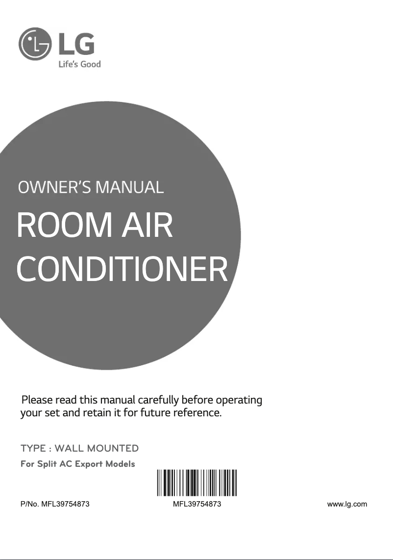Page 1 of the manual User Manual LG NSUC18654A0