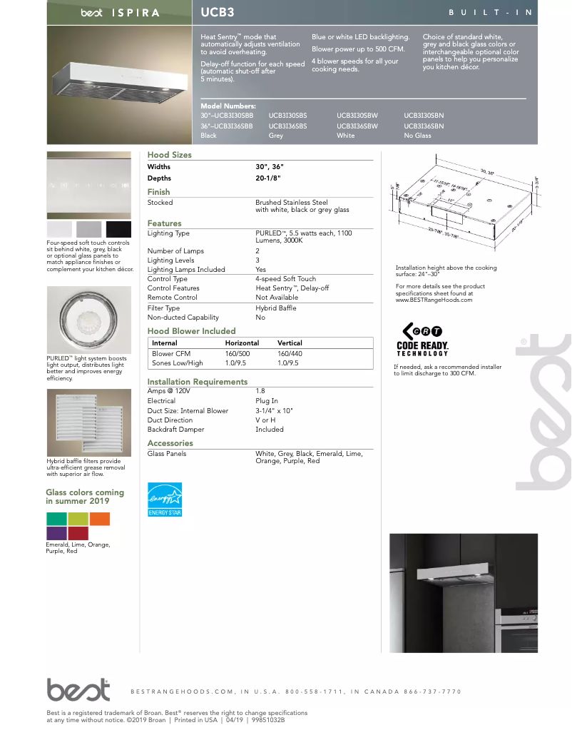 Page 1 de la notice Manuel utilisateur Best Ispira UCB3I30SBN