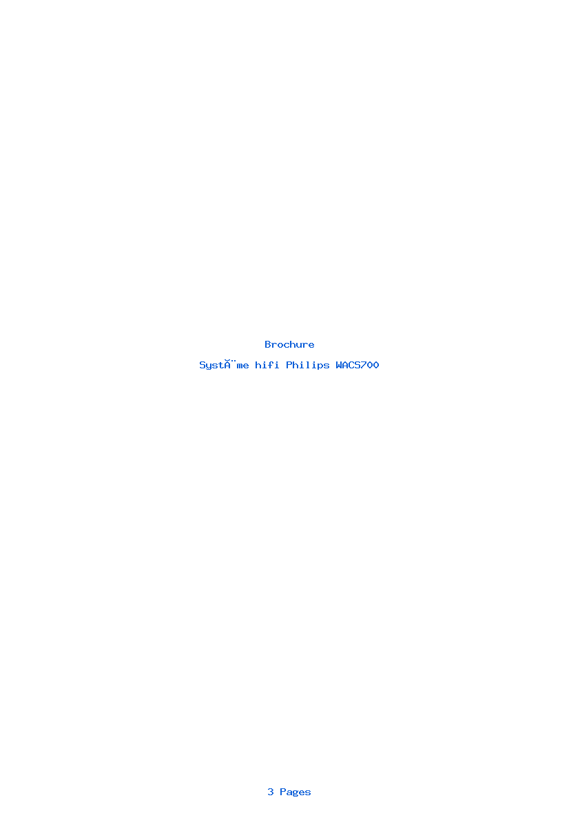 Page 1 de la notice Brochure Philips WACS700