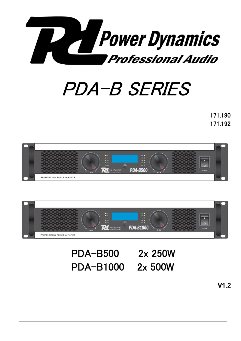 Página 1 del manual Manual de usuario Power Dynamics PDA-B500