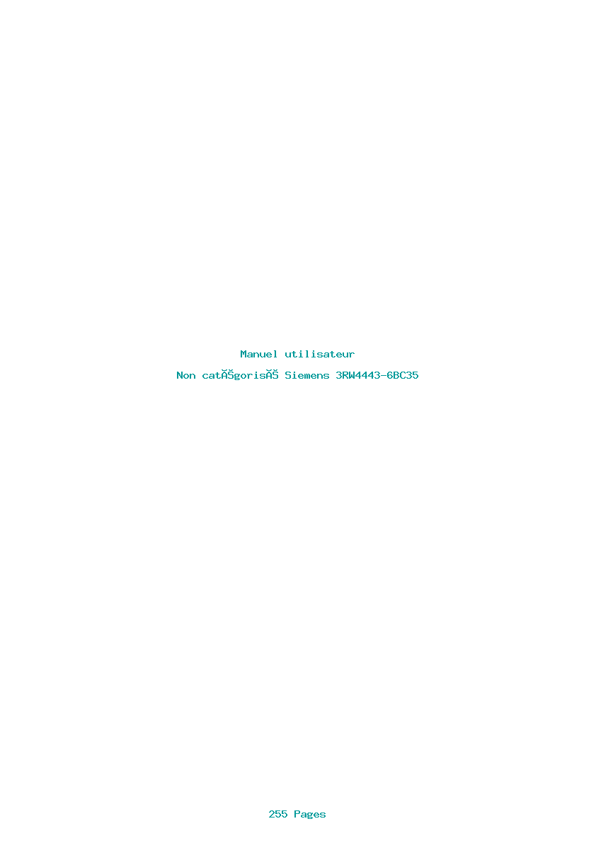 Page 1 de la notice Manuel utilisateur Siemens 3RW4443-6BC35