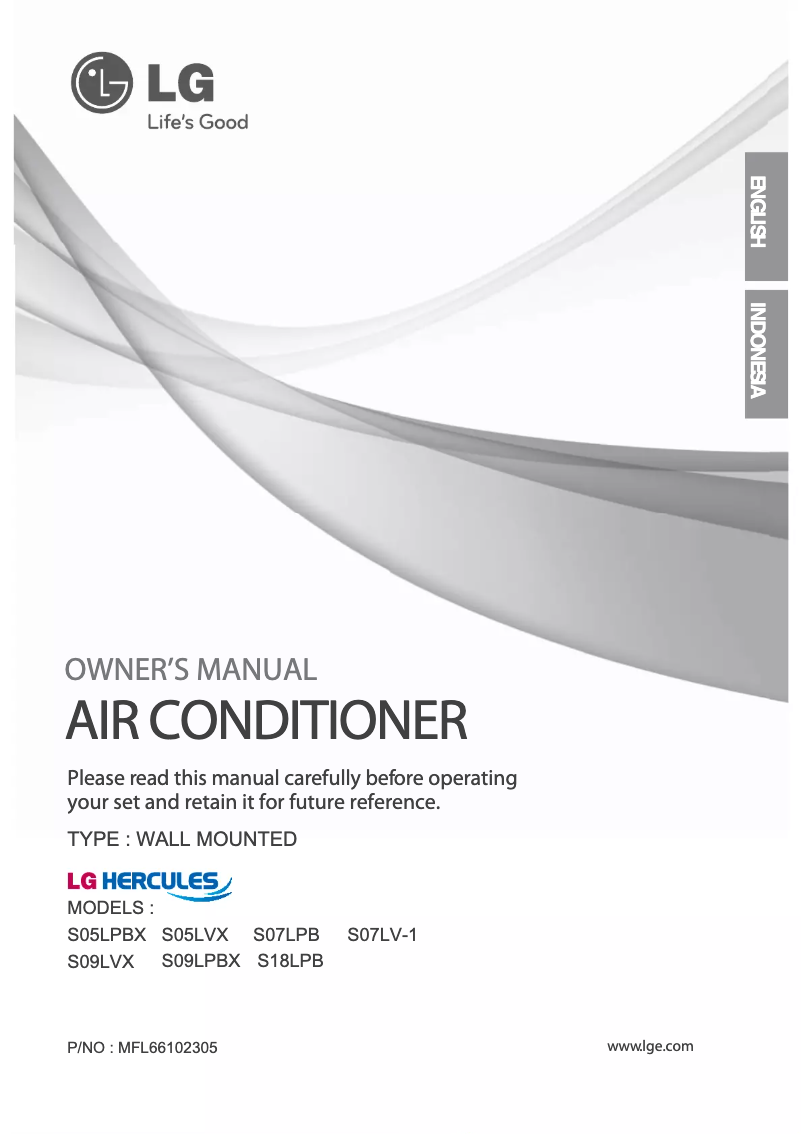 Page 1 de la notice Manuel utilisateur LG SN05LVX