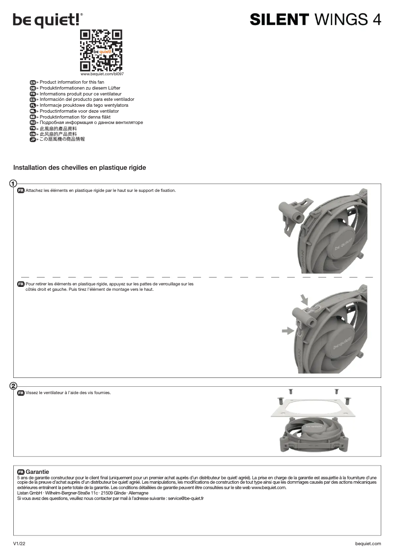 Page 1 de la notice Manuel utilisateur Be Quiet! Silent Wings 4