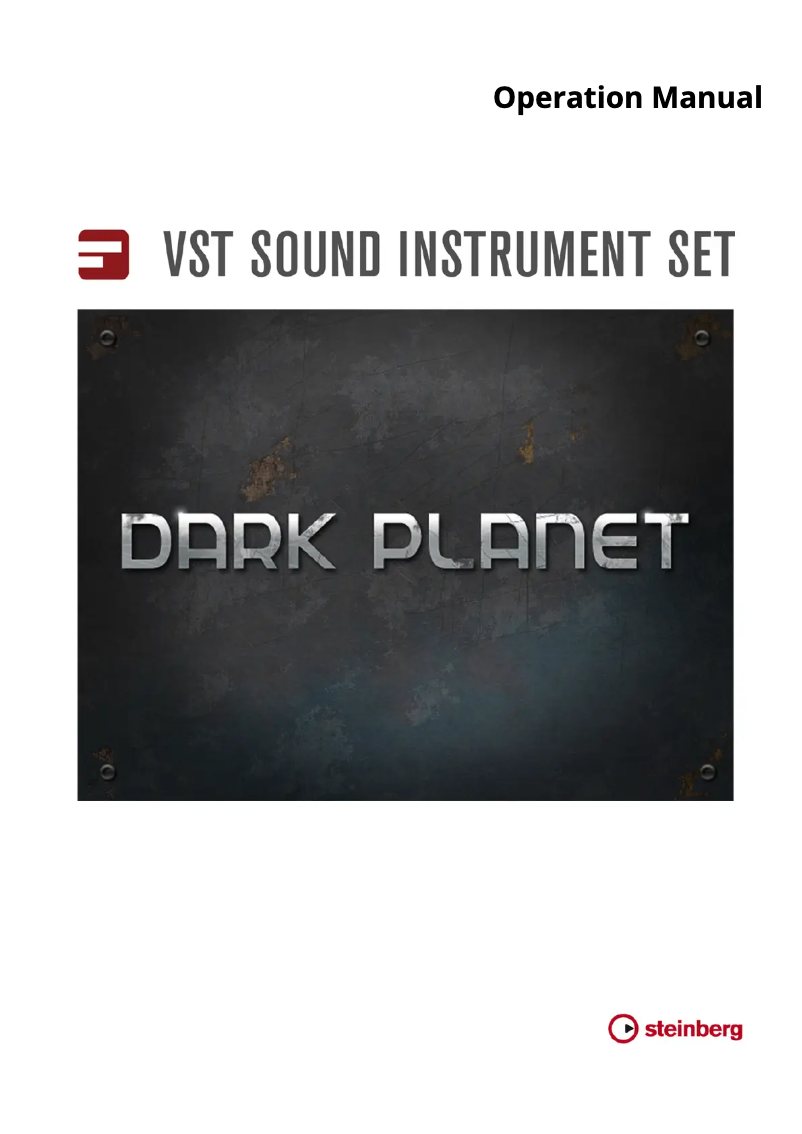 Page 1 of the manual User Manual Steinberg Dark Planet