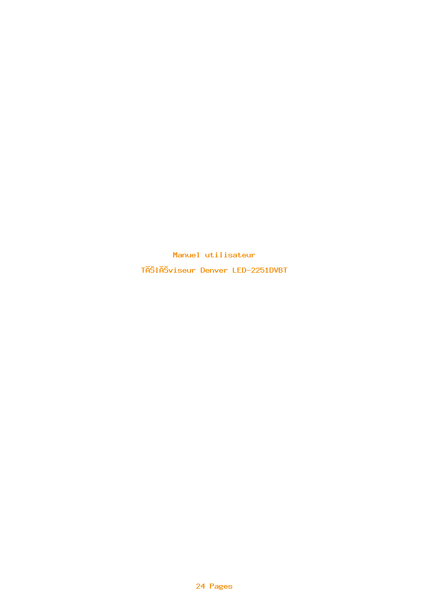 Page 1 de la notice Manuel utilisateur Denver LED-2251DVBT