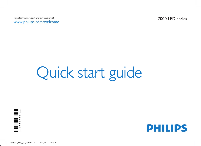 Page n°1 - Guide de démarrage rapide Philips 55PFL7007K