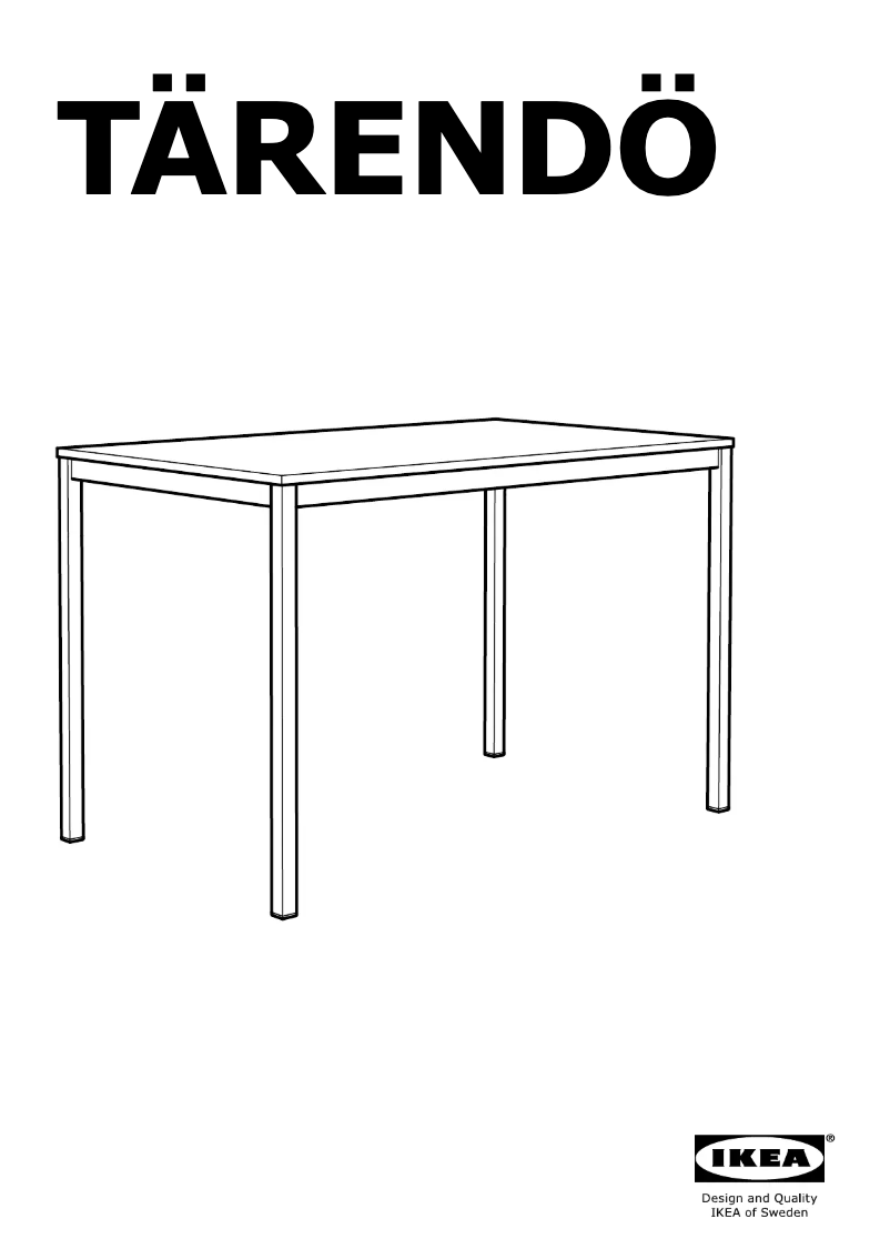 Page 1 de la notice Instructions / montage Ikea TARENDO