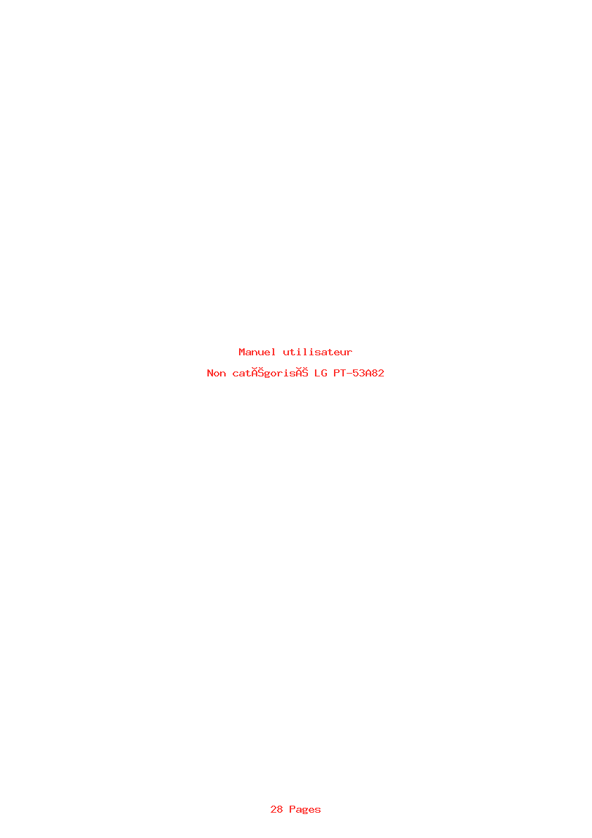 Page 1 de la notice Manuel utilisateur LG PT-53A82