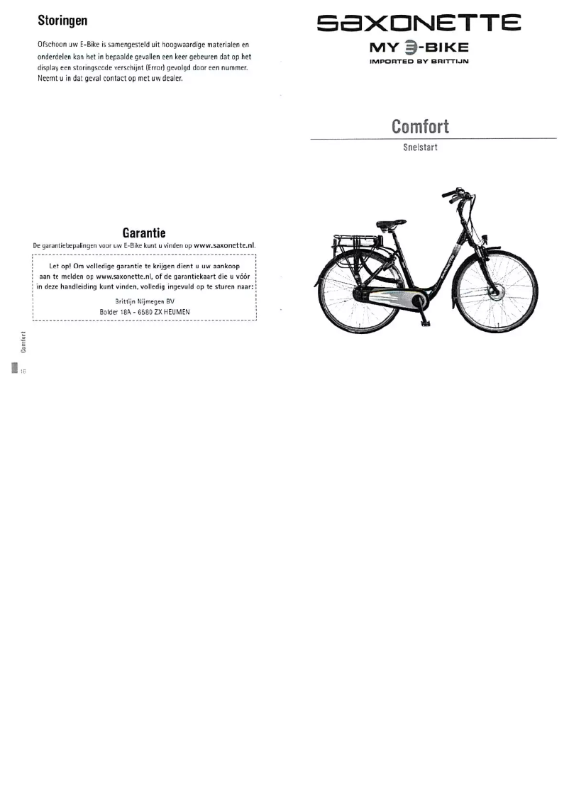Página 1 del manual Manual de usuario Saxonette Comfort