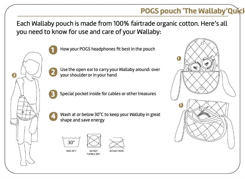 Page 1 de la notice Manuel utilisateur POGS The Wallaby