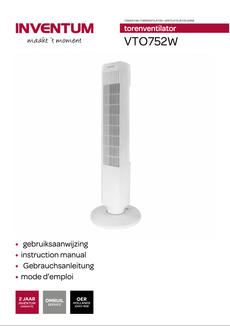 Page 1 of the manual User Manual Inventum VTO752W