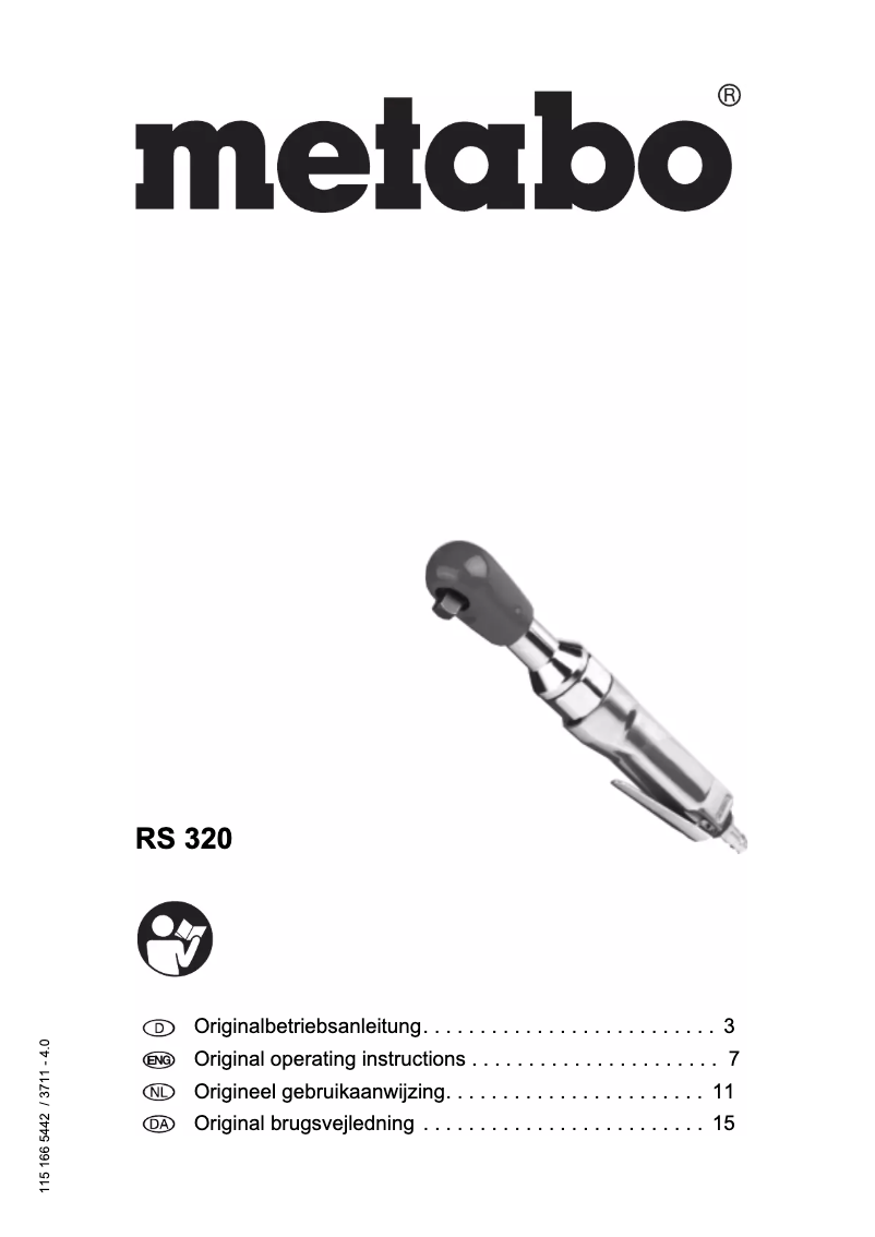 Page 1 of the manual User Manual Metabo RS 320