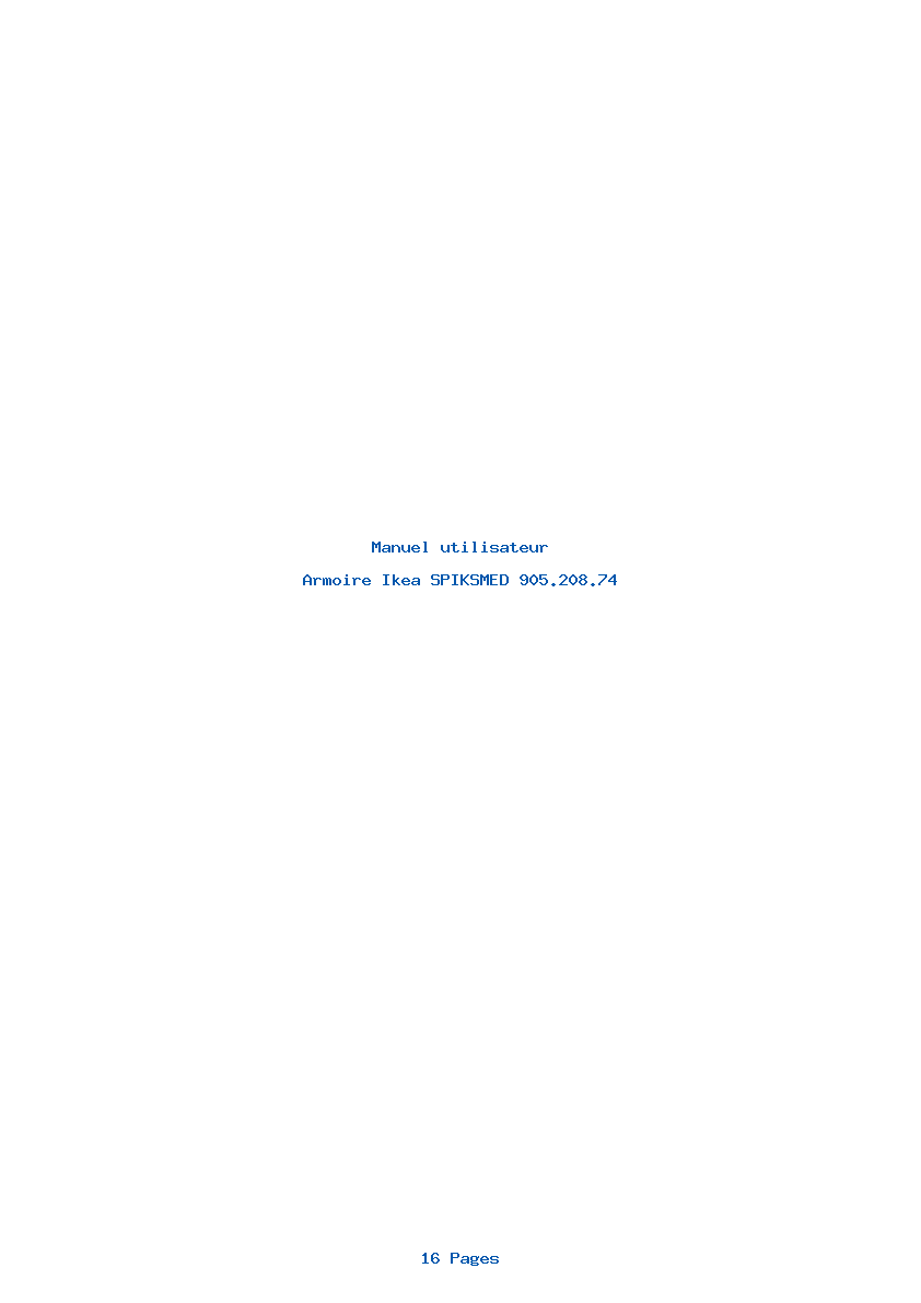 Page 1 de la notice Manuel utilisateur Ikea SPIKSMED 905.208.74