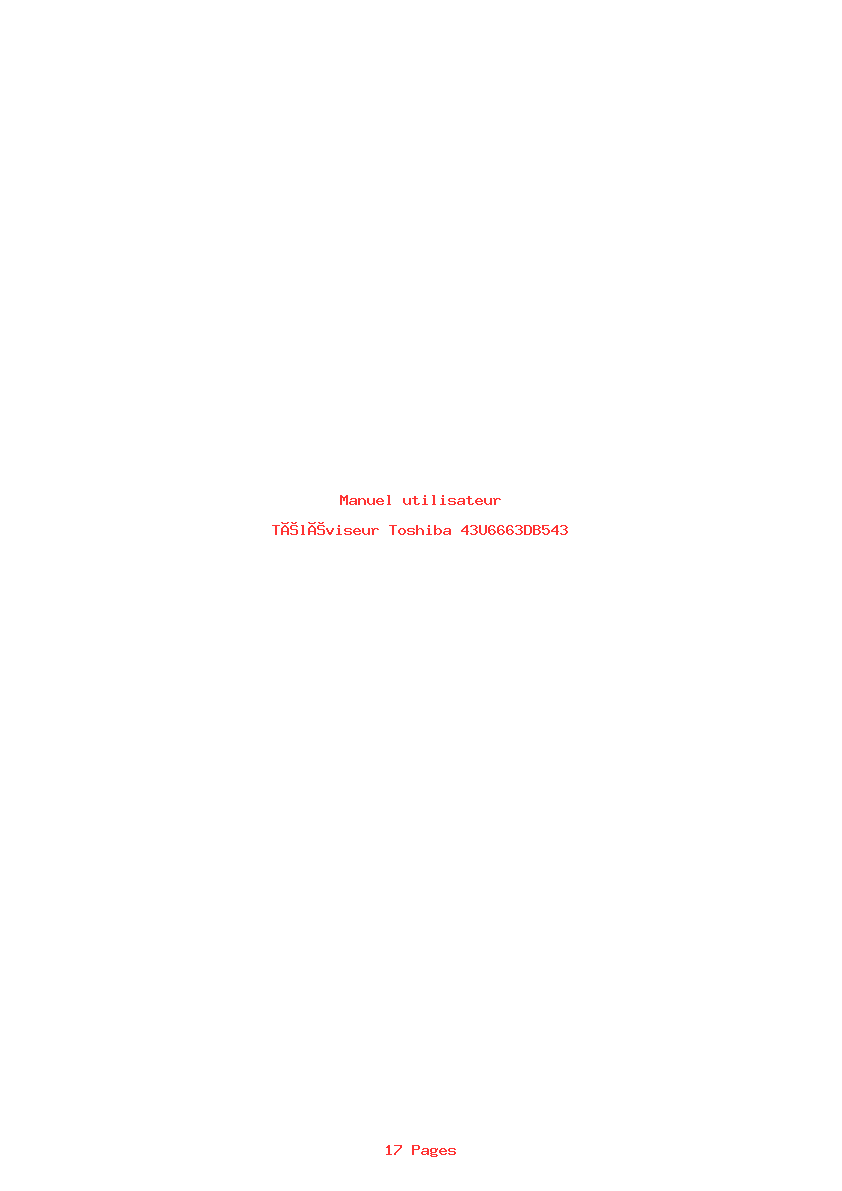 Page 1 de la notice Manuel utilisateur Toshiba 43U6663DB543