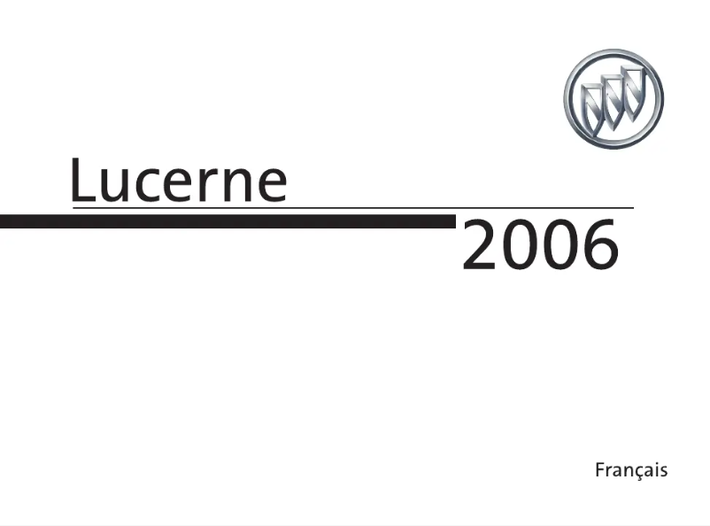 Page 1 de la notice Manuel utilisateur Buick Lucerne (2006)