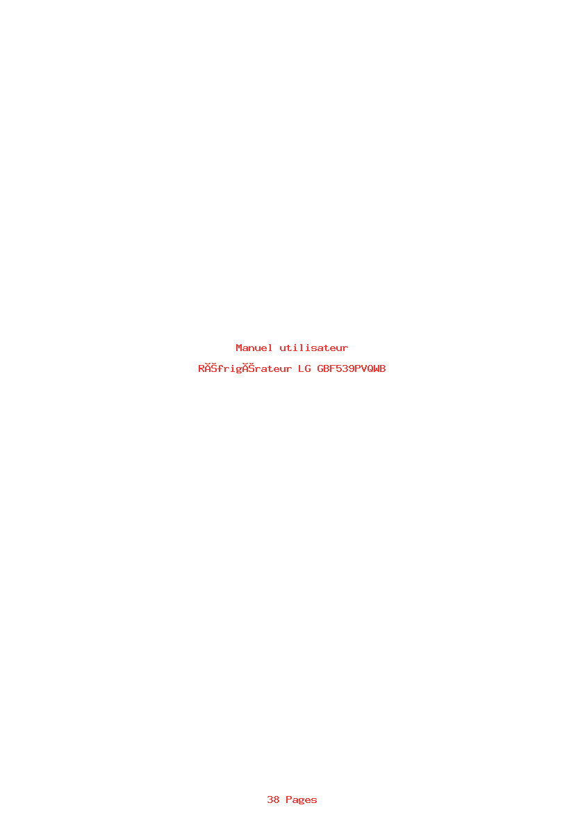 Page 1 de la notice Manuel utilisateur LG GBF539PVQWB