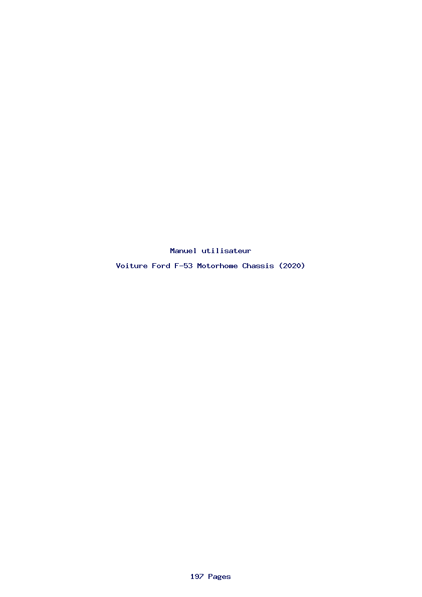 Page 1 de la notice Manuel utilisateur Ford F-53 Motorhome Chassis (2020)