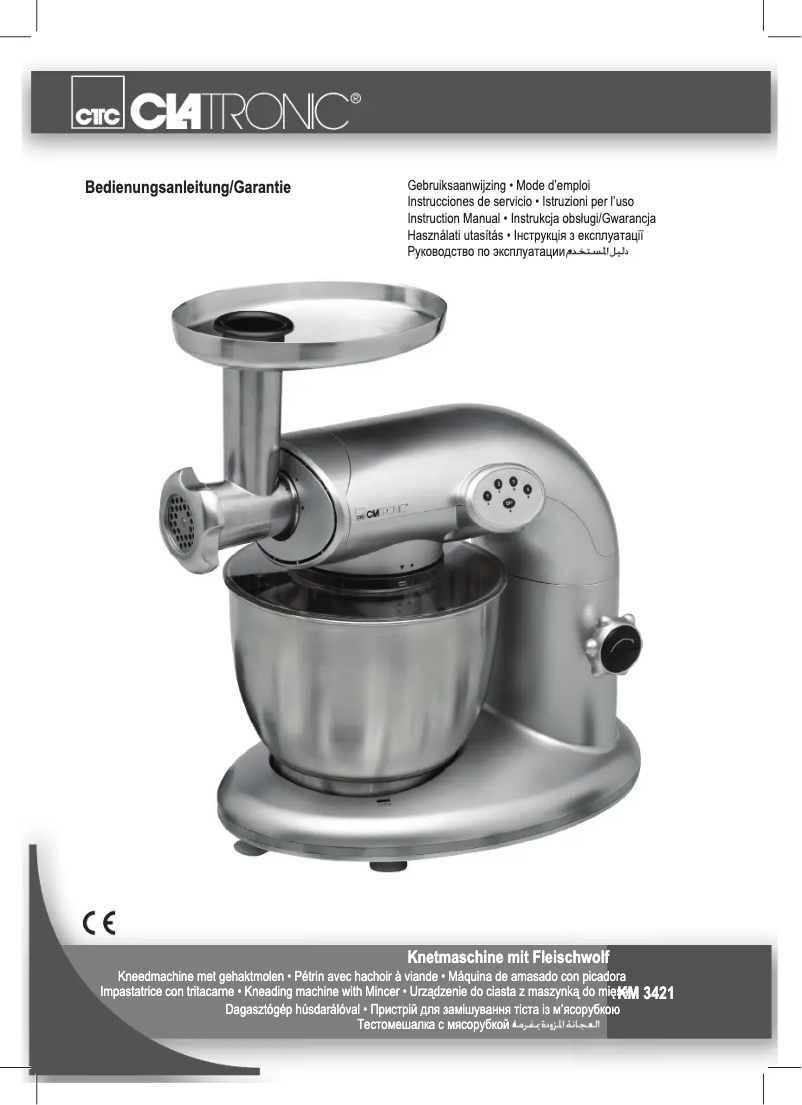 Page 1 de la notice Manuel utilisateur Clatronic KM 3421