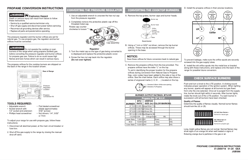 Page n°1 - Instructions / montage GE JGBS86SPSS