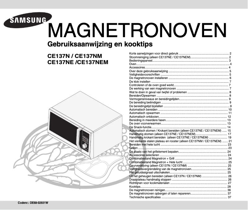 Page 1 de la notice Manuel utilisateur Samsung CE137NM-S