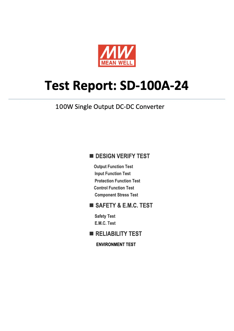Página 1 del manual Ficha técnica Mean Well SD-100A-24