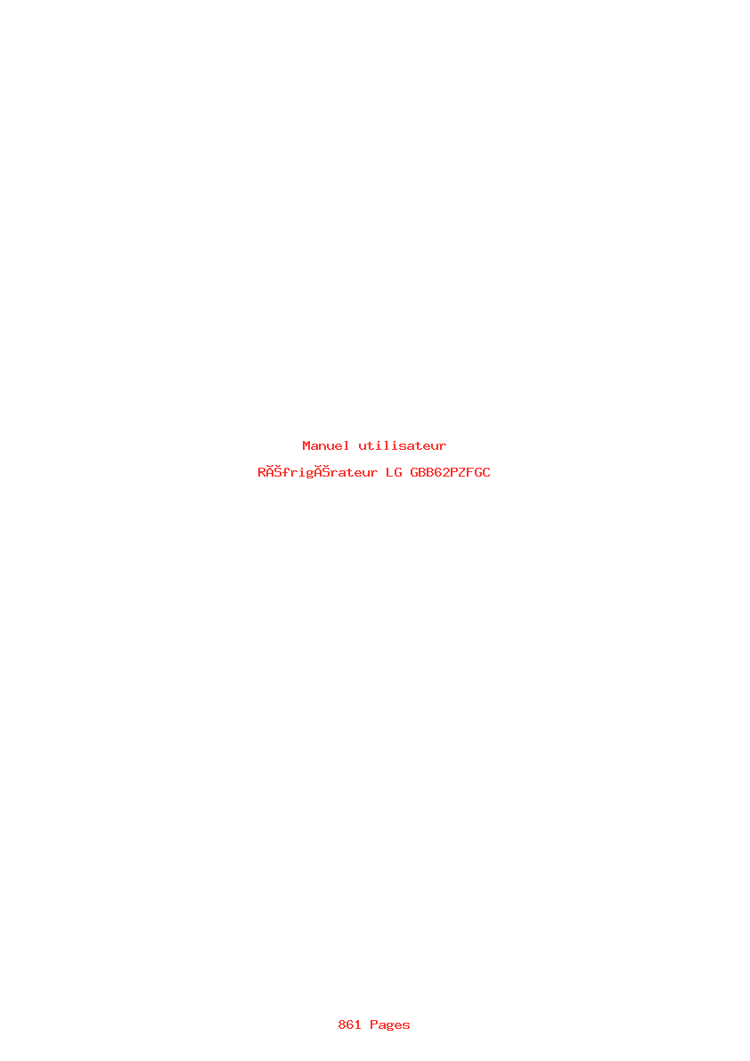 Page 1 de la notice Manuel utilisateur LG GBB62PZFGC