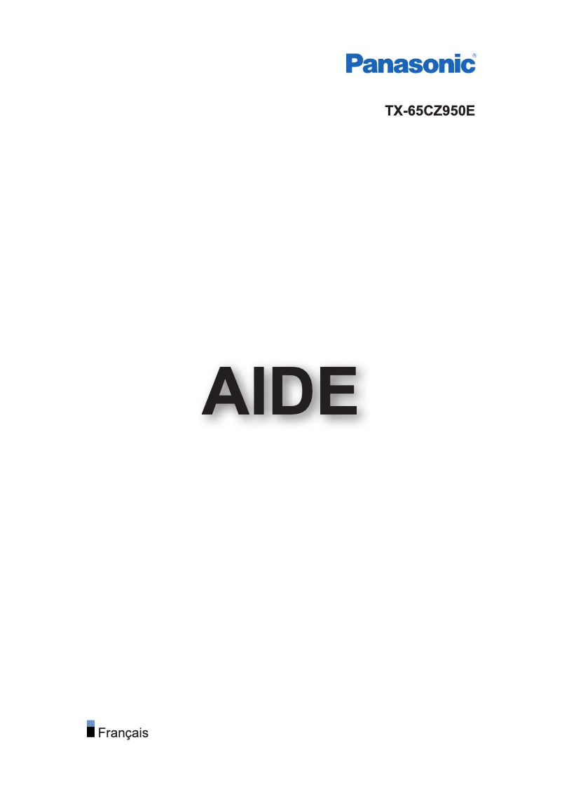 Page 1 de la notice Manuel utilisateur Panasonic Viera TX-65CZ950E
