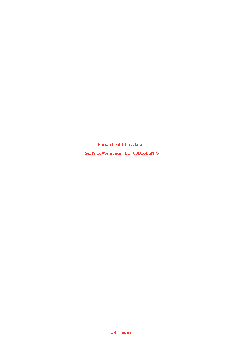 Page 1 de la notice Manuel utilisateur LG GBB60DSMFS