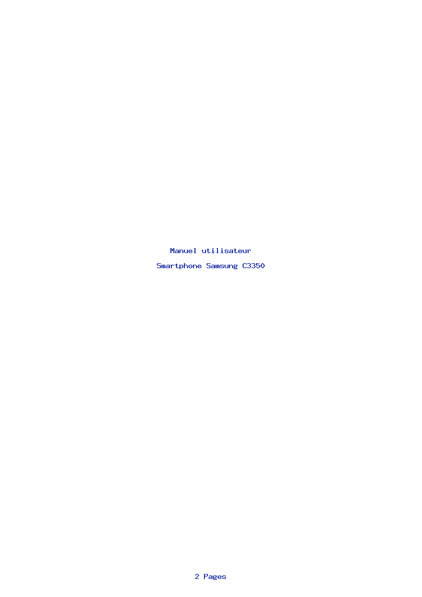 Page 1 de la notice Manuel utilisateur Samsung C3350