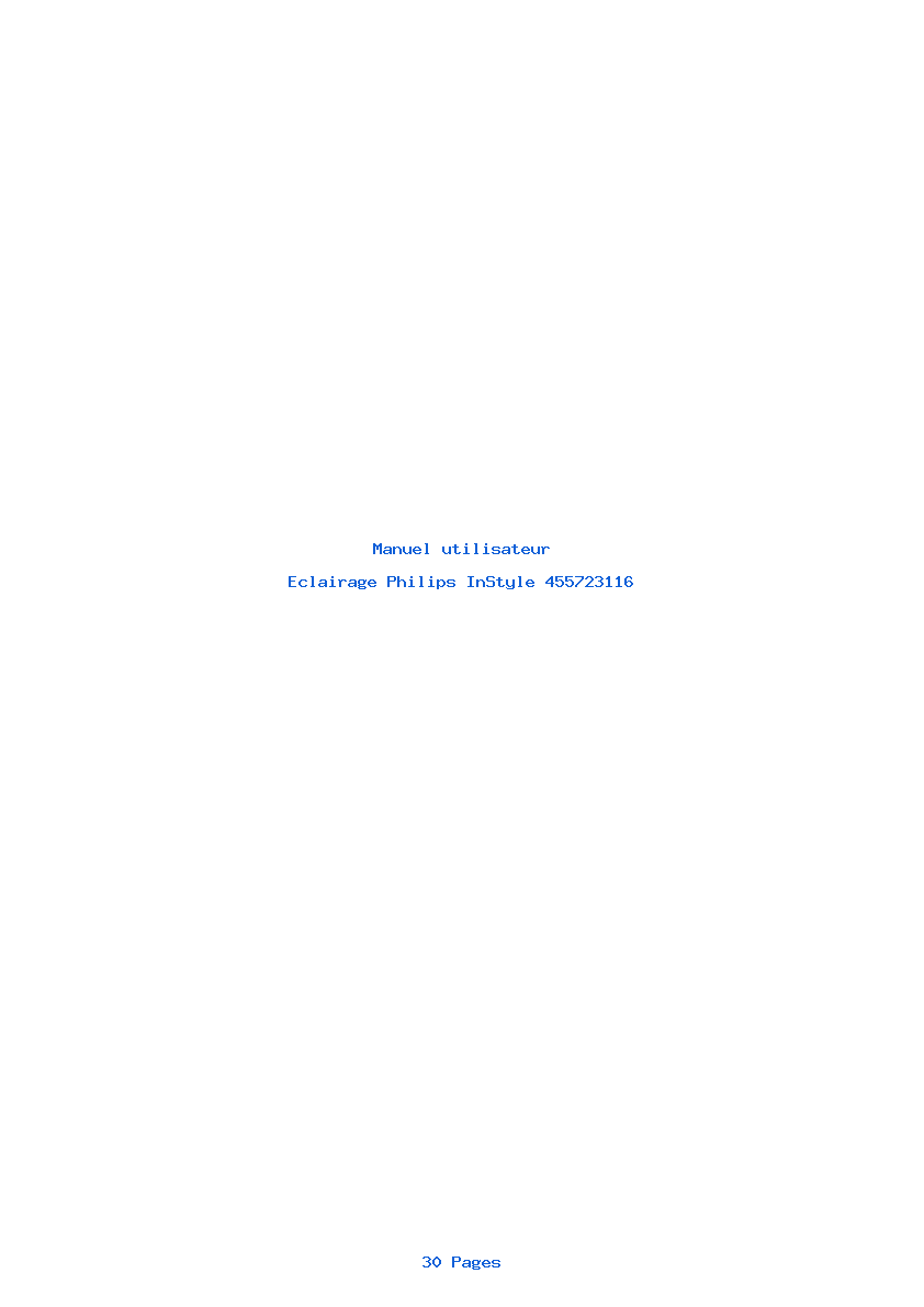 Page 1 de la notice Manuel utilisateur Philips InStyle 455723116