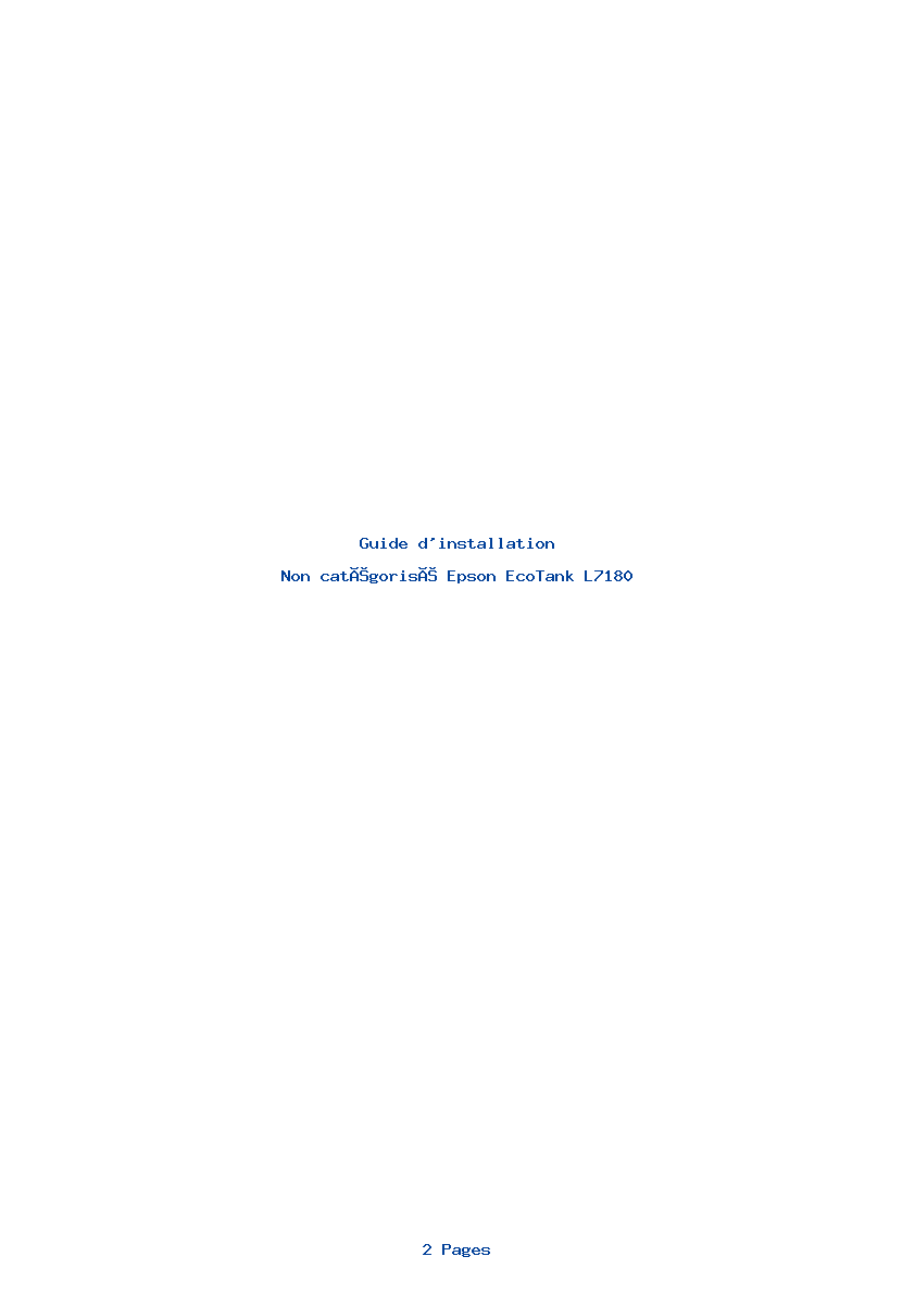 Page 1 de la notice Guide d'installation Epson EcoTank L7180