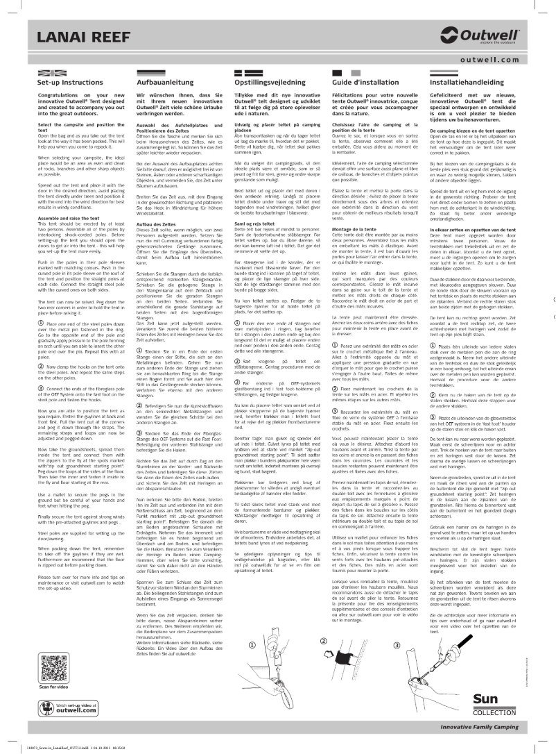 Page 1 de la notice Manuel utilisateur Outwell Sun Lanai Reef