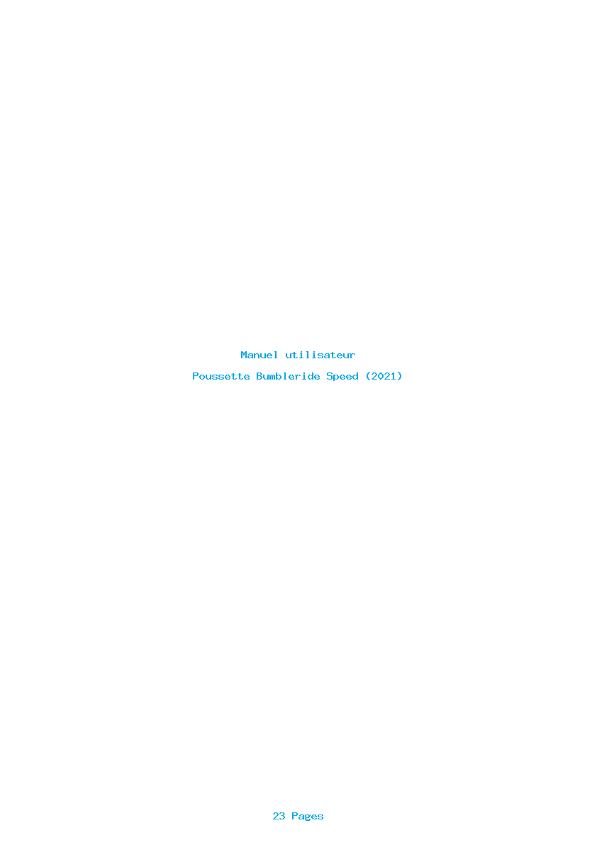 Page 1 de la notice Manuel utilisateur Bumbleride Speed (2021)