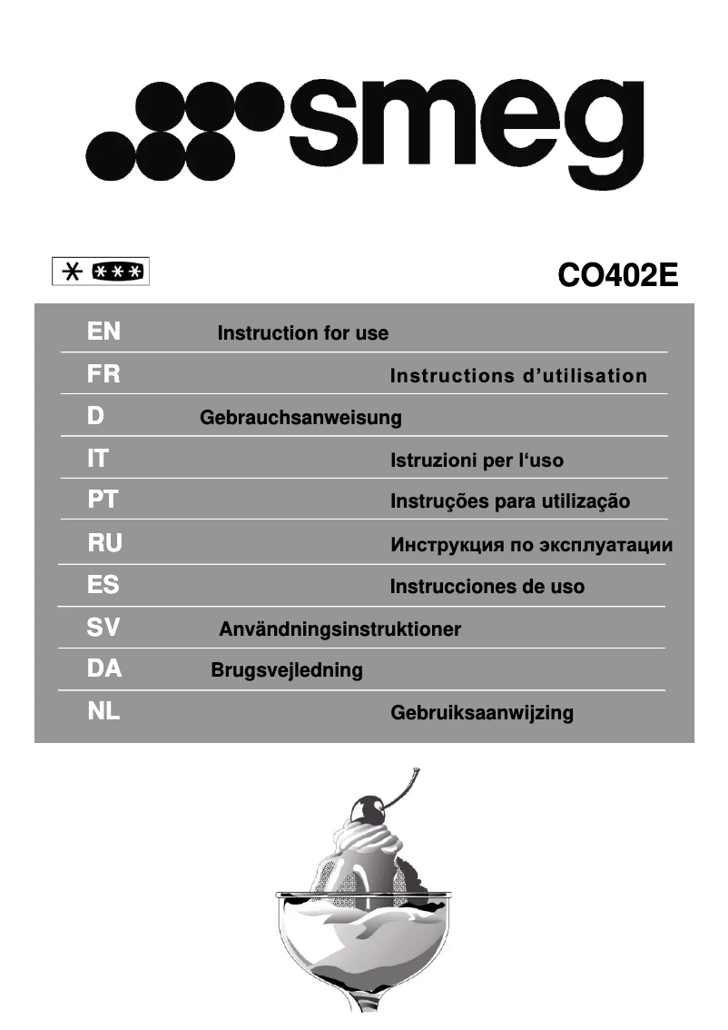 Página 1 del manual Folleto Smeg CO402E