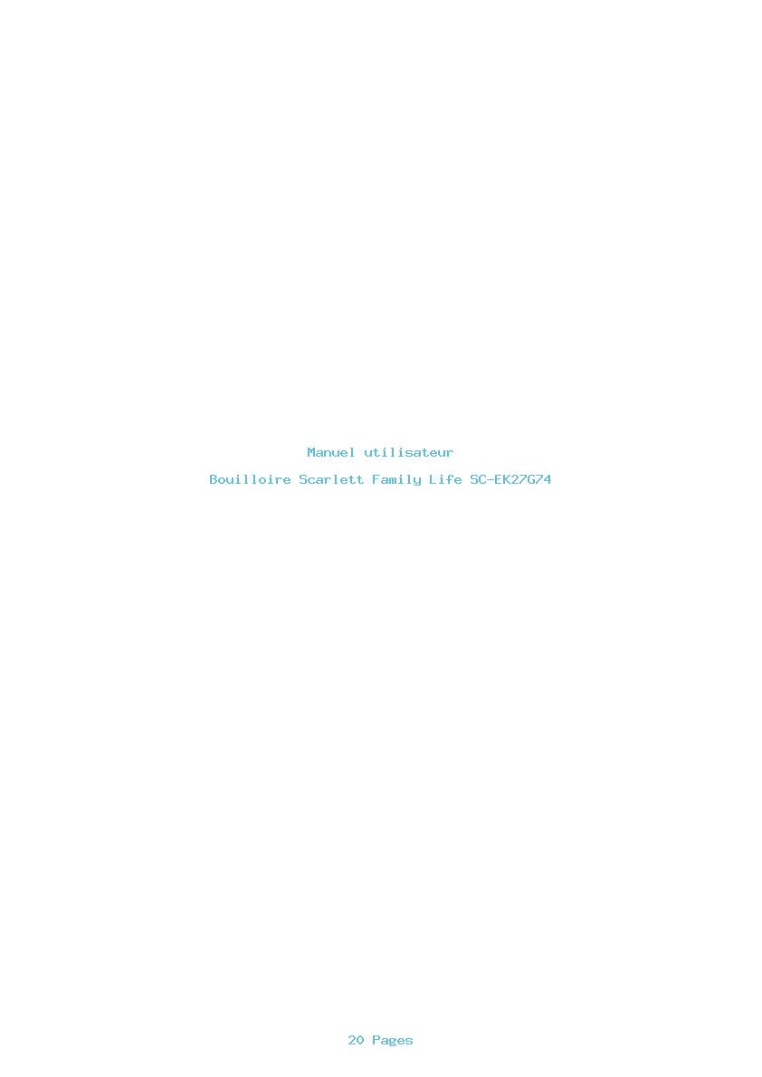 Page 1 de la notice Manuel utilisateur Scarlett Family Life SC-EK27G74