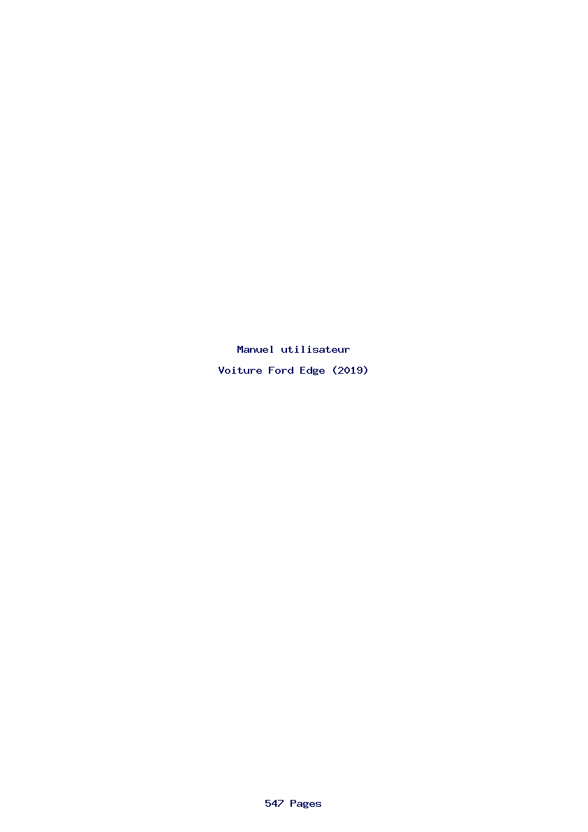 Page 1 de la notice Manuel utilisateur Ford Edge (2019)