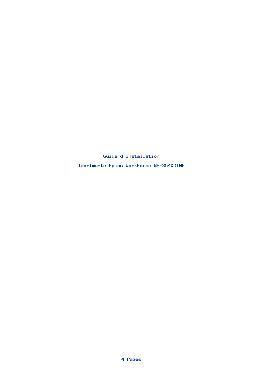 Image de la première page du manuel de l'appareil WorkForce WF-3540DTWF