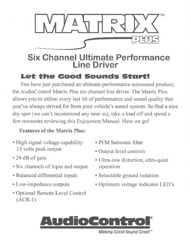 Page 1 of the manual Instruction Manual AudioControl Matrix Plus