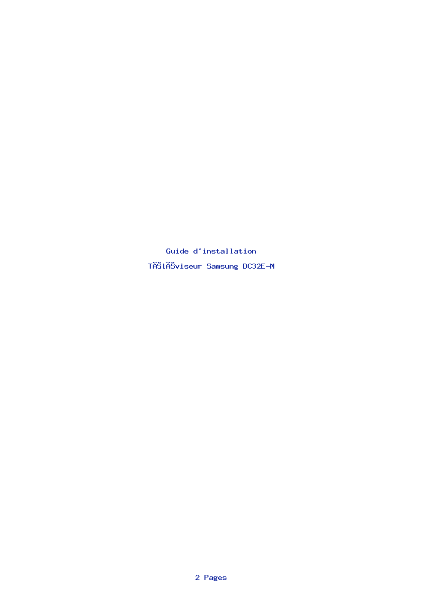 Page 1 de la notice Guide d'installation Samsung DC32E-M