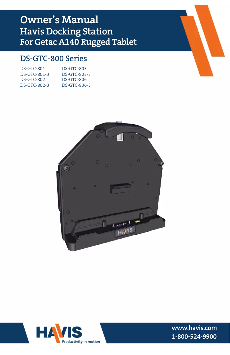 Page 1 de la notice Manuel utilisateur Havis PKG-DS-GTC-802