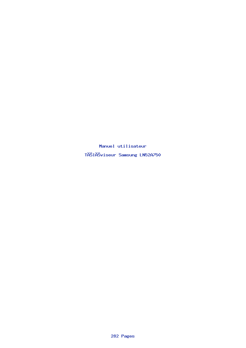 Page 1 de la notice Manuel utilisateur Samsung LN52A750