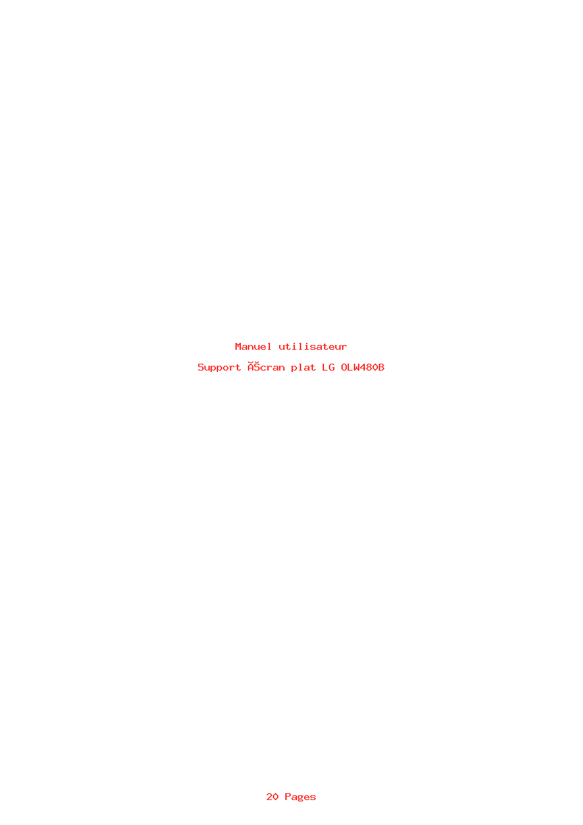 Page 1 de la notice Manuel utilisateur LG OLW480B