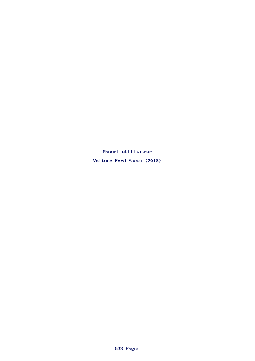 Page 1 de la notice Manuel utilisateur Ford Focus (2018)