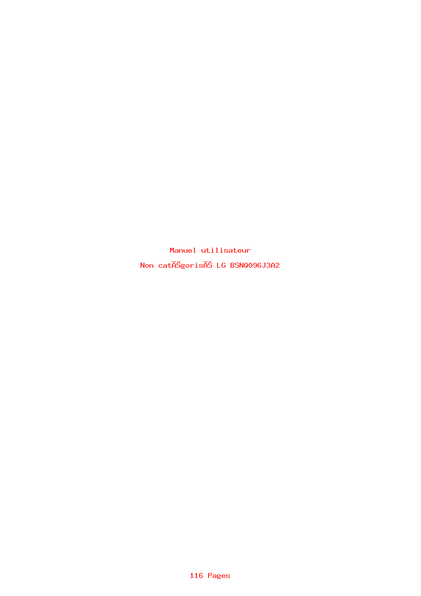 Page 1 de la notice Manuel utilisateur LG BSNQ096J3A2